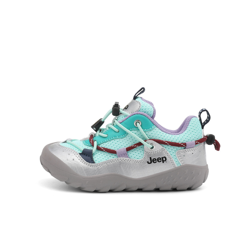 

Износостойкие легкие нескользящие низкие детские тренировочные кроссовки Kids' Jeep, серебристо-синий