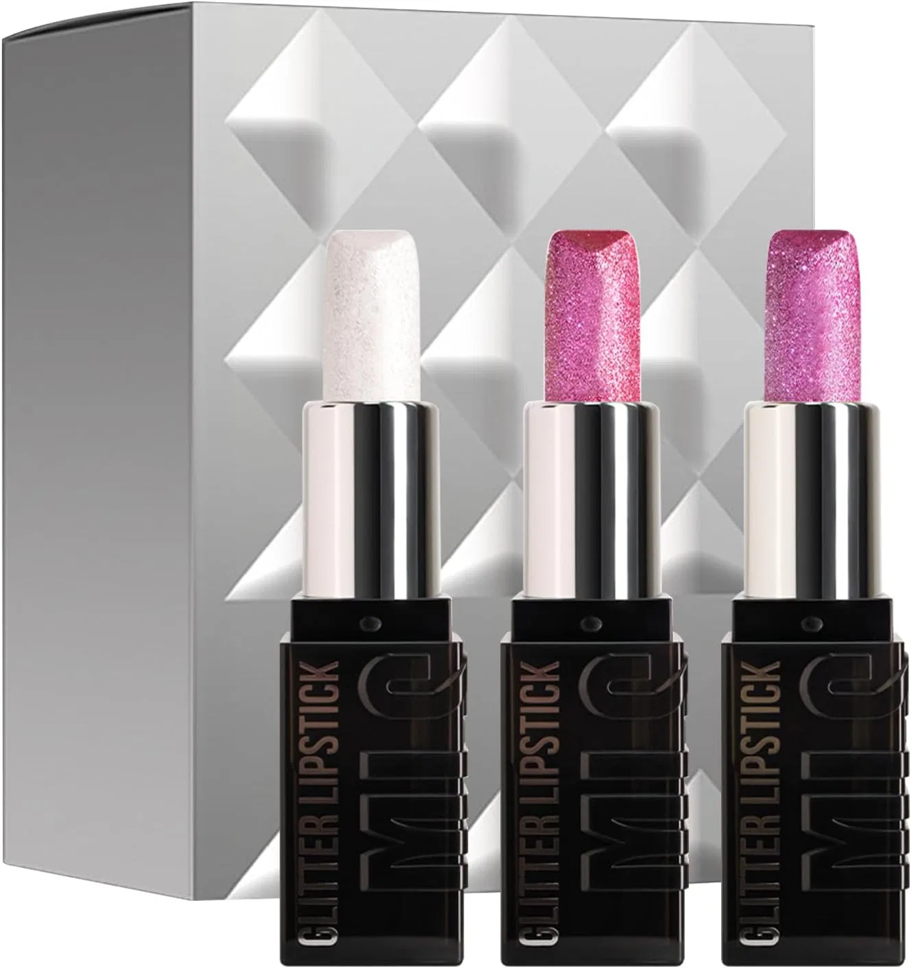Набор блестящих губных помад 3 цвета, Glitter Lip Kit, Shi ммer Lipstick Set, 3.6 г