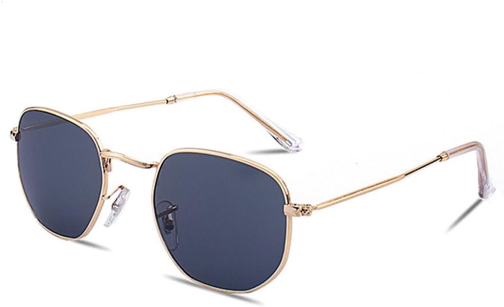 

Женские винтажные солнцезащитные очки с многоугольной металлической оправой для вождения, защита от УФ-излучения UV400, мужские солнцезащитные очки TYUVIVO, Gold Black a