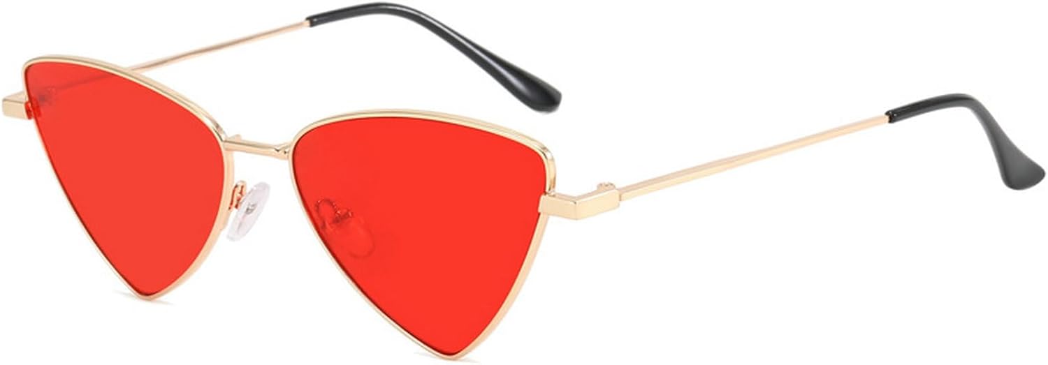 

Винтажные солнцезащитные очки «кошачий глаз» для женщин, треугольные солнцезащитные очки, металлические солнцезащитные очки для женщин, защита от ультрафиолета UV400 mincl, C8