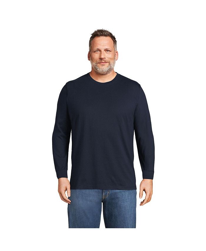 

Мужской большой & Футболка с длинными рукавами Tall Super-T Lands' End, синий