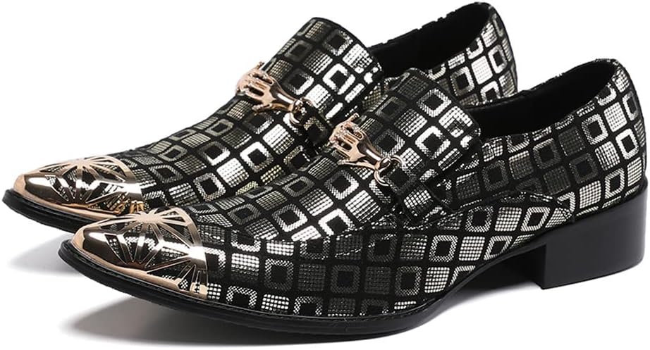 

Мужские лоферы Santimon Dress Smoking с отделкой из натуральной кожи, в клетчатом узоре с перьями, с металлической пряжкой в ретро-стиле, дизайнерские туфли, золотой