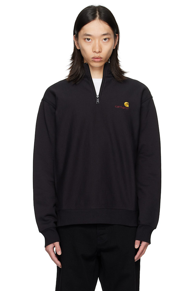 

Carhartt Work In Progress Толстовка с застежкой-молнией до середины груди и надписью в американском стиле