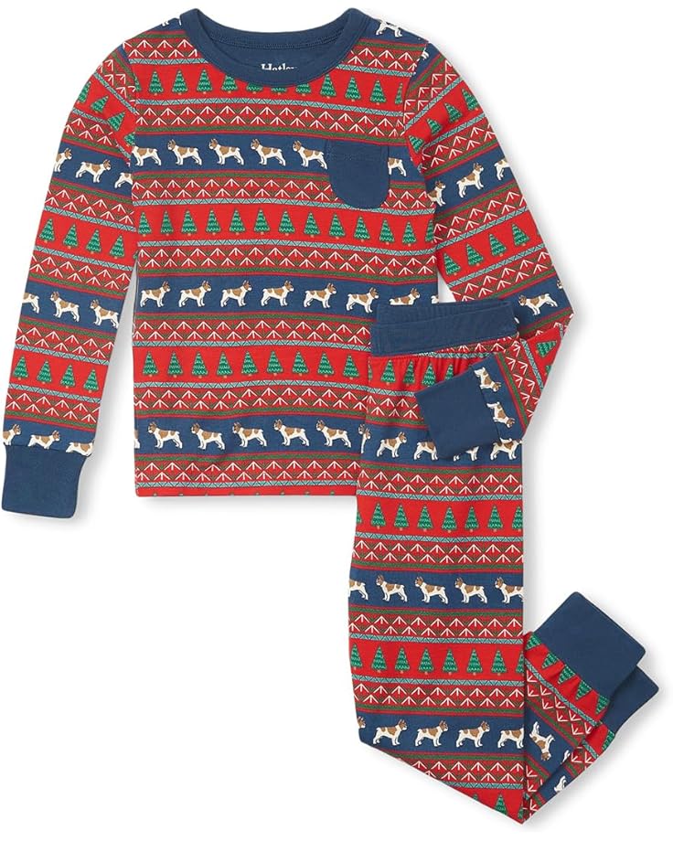 

Пижама Hatley Kids Bulldog Fair Isle Bamboo Pajama Set, красный