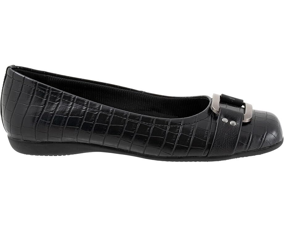 Женские балетки Trotters Sizzle Signature T1251-011, размер 11, черные, кожаные, без застежек, FZP418 — фото 2