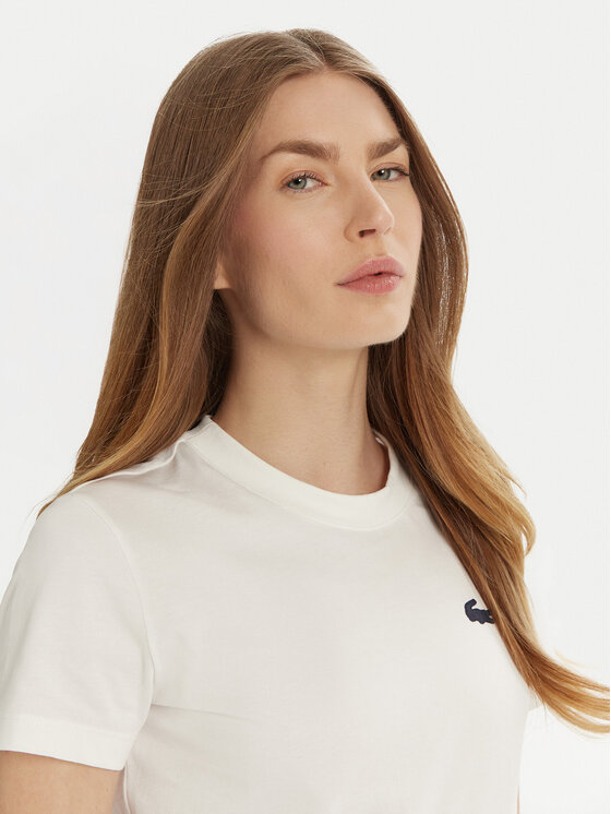 Футболка Lacoste TF9246 Slim Fit, белая — фото 4