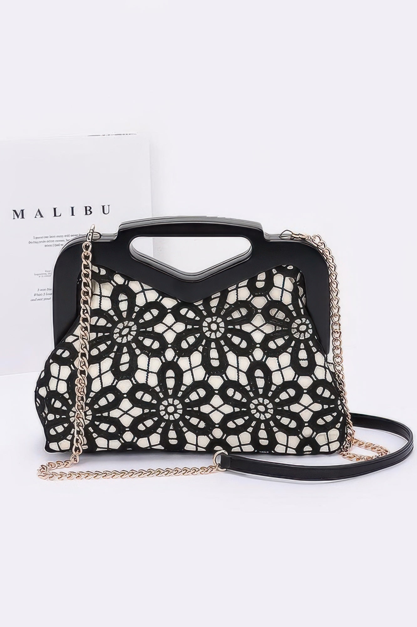 

Вязаная клатч с деревянной рамкой FASHNZFAB, черный