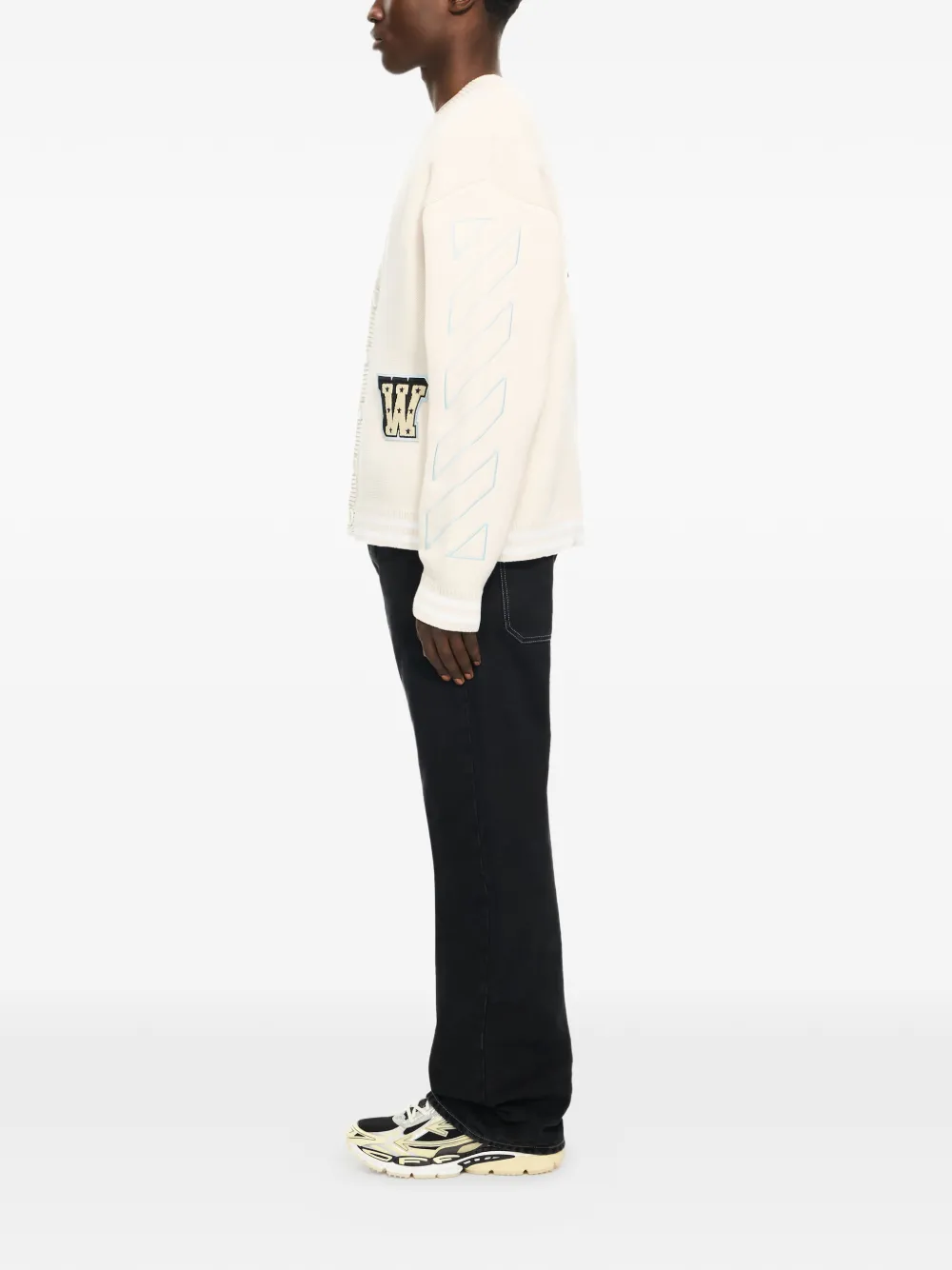 Кардиган с логотипом в виде звезды Off-White, бежевый — фото 2