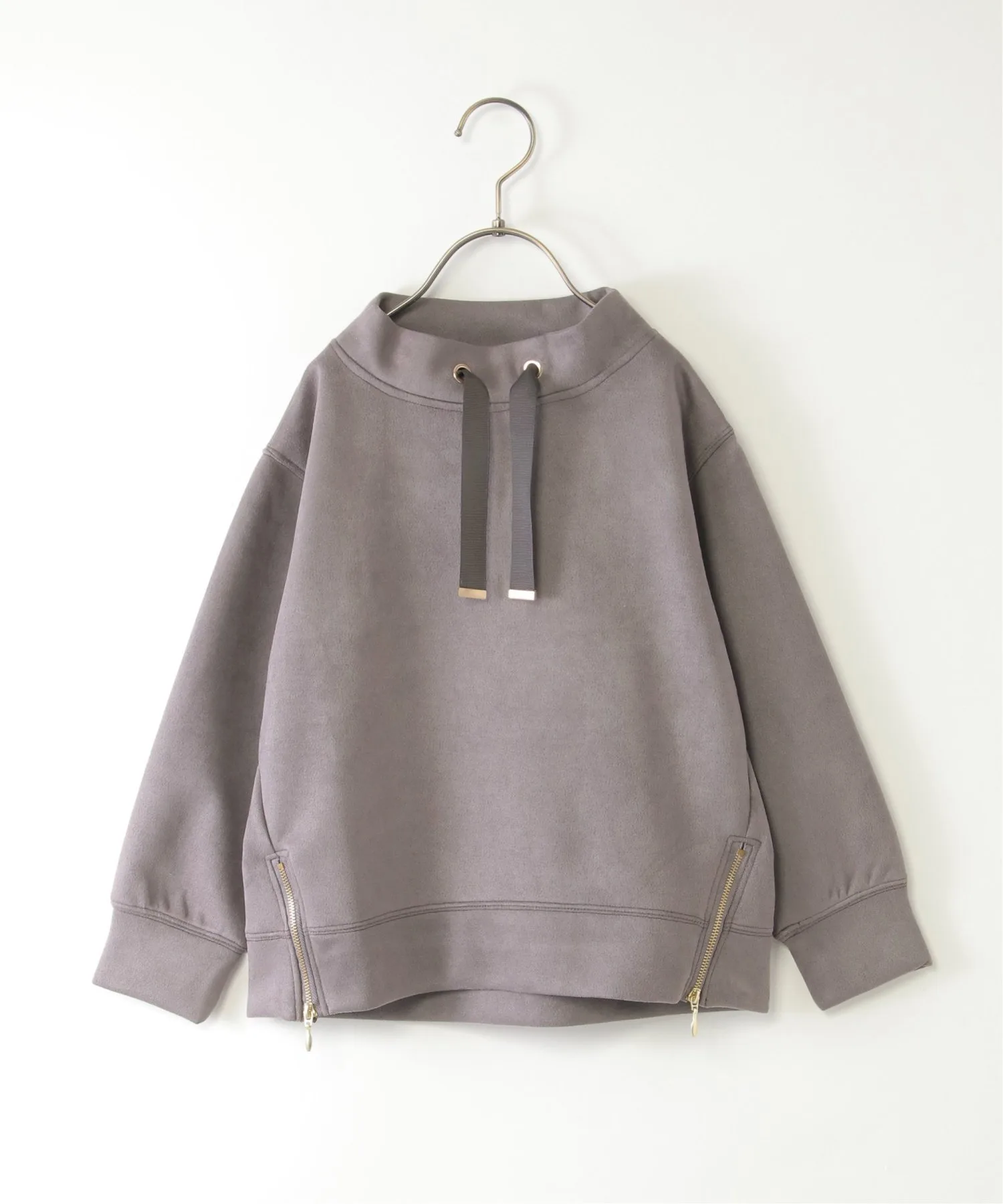 Детская толстовка из искусственной замши с боковыми молниями ikka brown