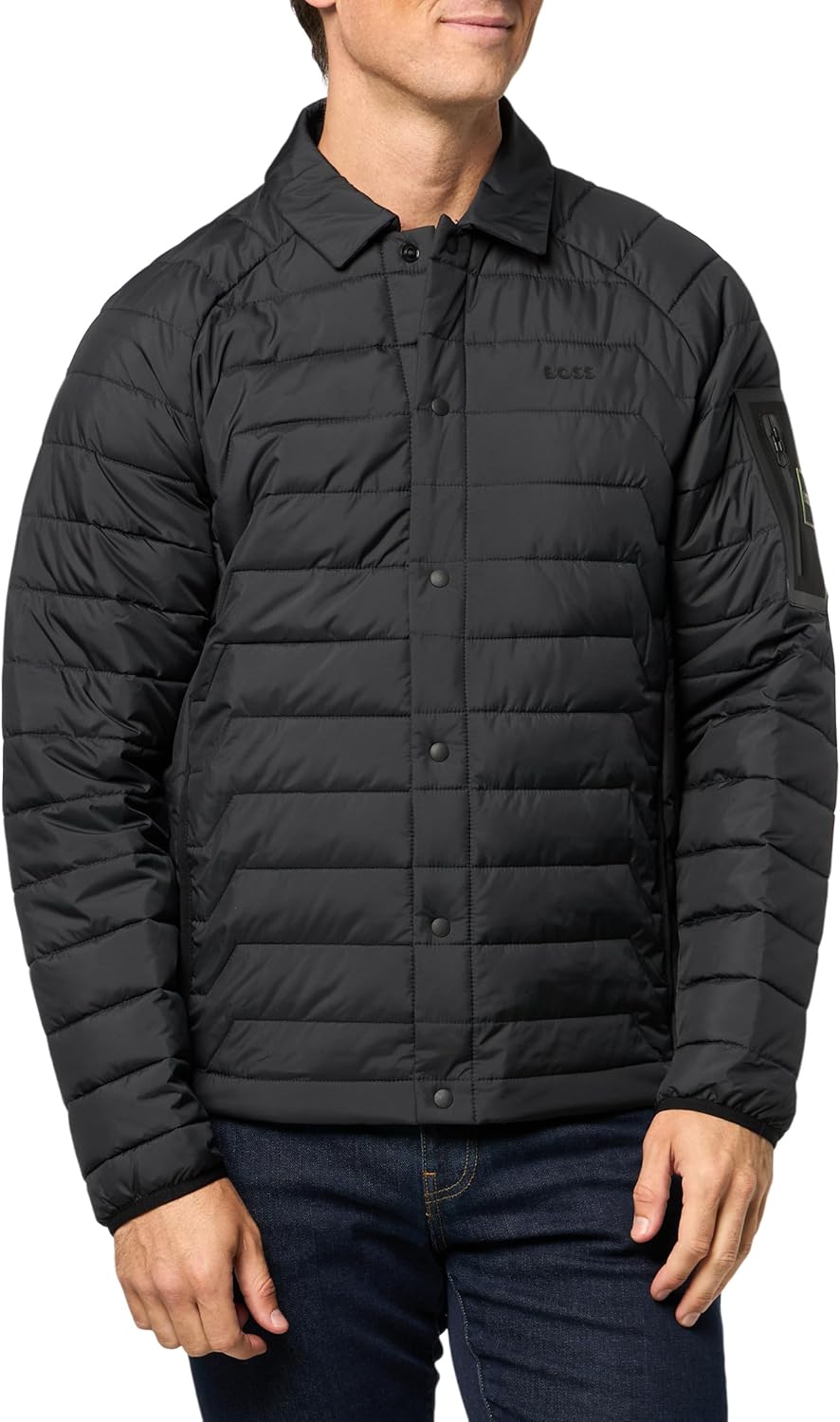 

BOSS Men's High Tech Fill Quilted Overshirt, Night