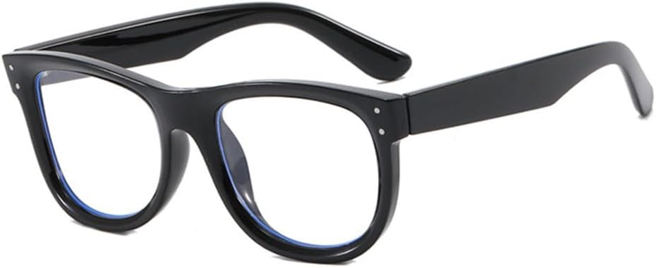 

Мужские солнцезащитные очки Retro Rivets с защитой от УФ-излучения UV400, модные двухцветные женские солнцезащитные очки, черные с прозрачными линзами, один размер TYUVIVO, Black Clear