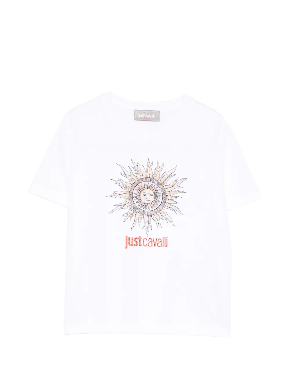 

Футболка с солнечным принтом Roberto Cavalli Junior, белый