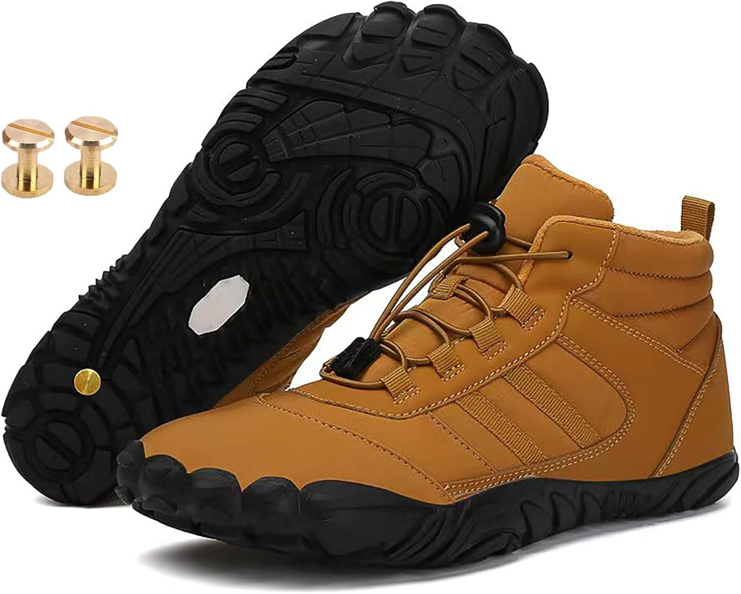 

Зимние заземляющие ботинки с медью, зимние комфортные походные обувь для женщин и мужчин, с прочными винтами из чистой меди Generic, желтый