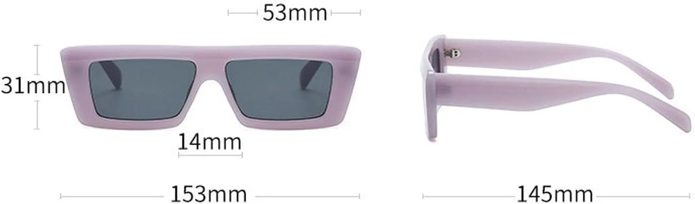 

COTIA Модные прямоугольные солнцезащитные очки для женщин и мужчин, винтажные квадратные очки 90-х годов, толстая оправа, классические солнцезащитные очки, Pink