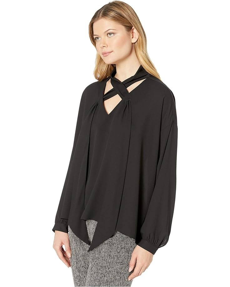 

Топ Karen Kane Tie Neck Top, черный