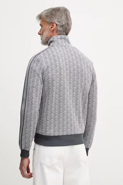 Кофта на молнии из узорчатого материала Lacoste, серый — фото 3