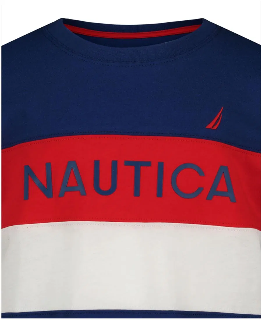 Детская футболка с коротким рукавом, размер 8-20 Nautica, синий — фото 4