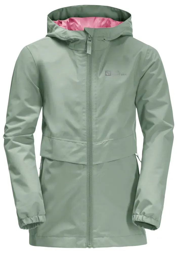 

Дождевик Jack Wolfskin "MALIMA JACKET G", с капюшоном, зеленый