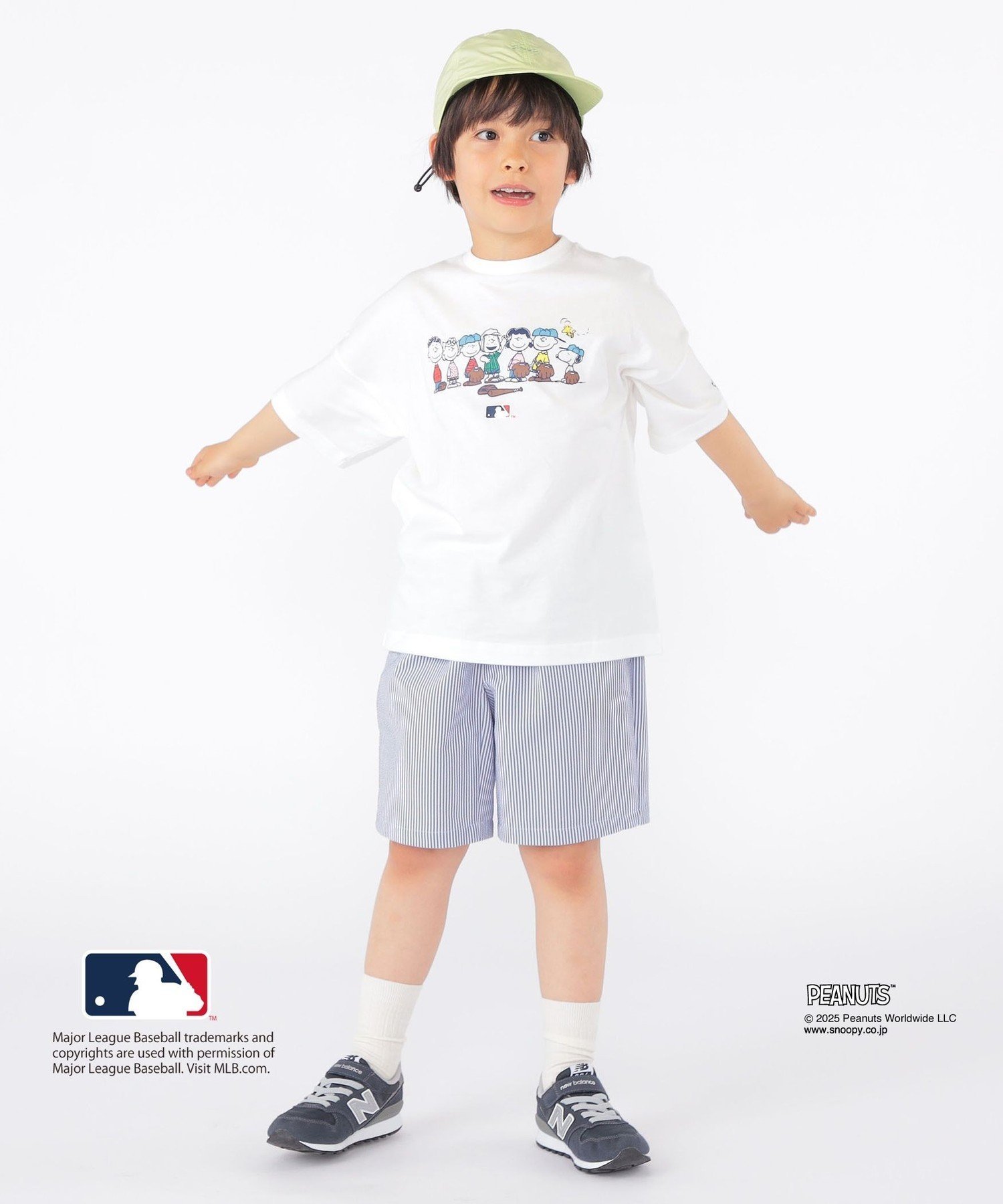 Детская футболка с принтом PEANUTS*MLB (100~125 см) SHIPS KIDS, Off white — фото 3