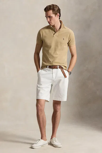 Поло хлопковое Polo Ralph Lauren, бежевый — фото 3