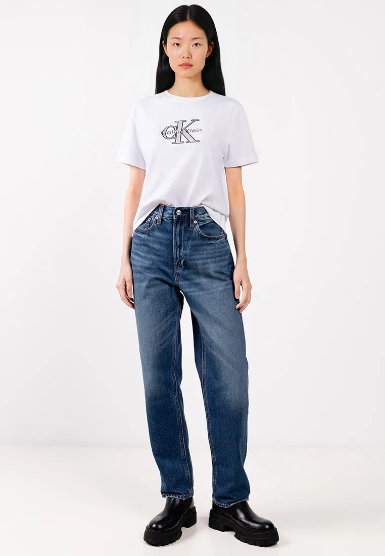 Футболка, с графическим принтом, Calvin Klein Jeans, белый — фото 4
