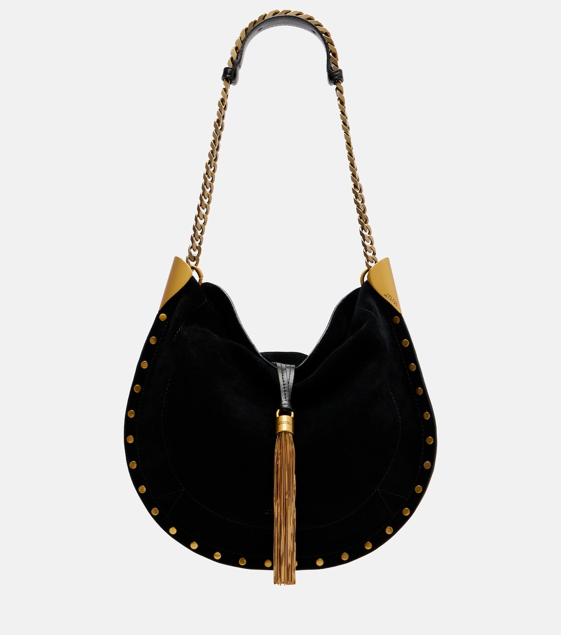 

Oskan Medium сумка через плечо из замши Isabel Marant, Black/Gold