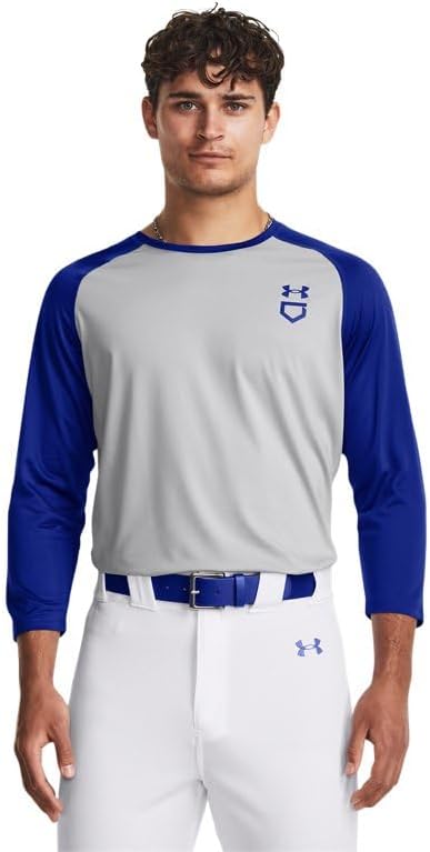 

Under Armour мужская футболка Utility 3/4 Performance, (012) Mod Gray Full Heather/Royal/Royal