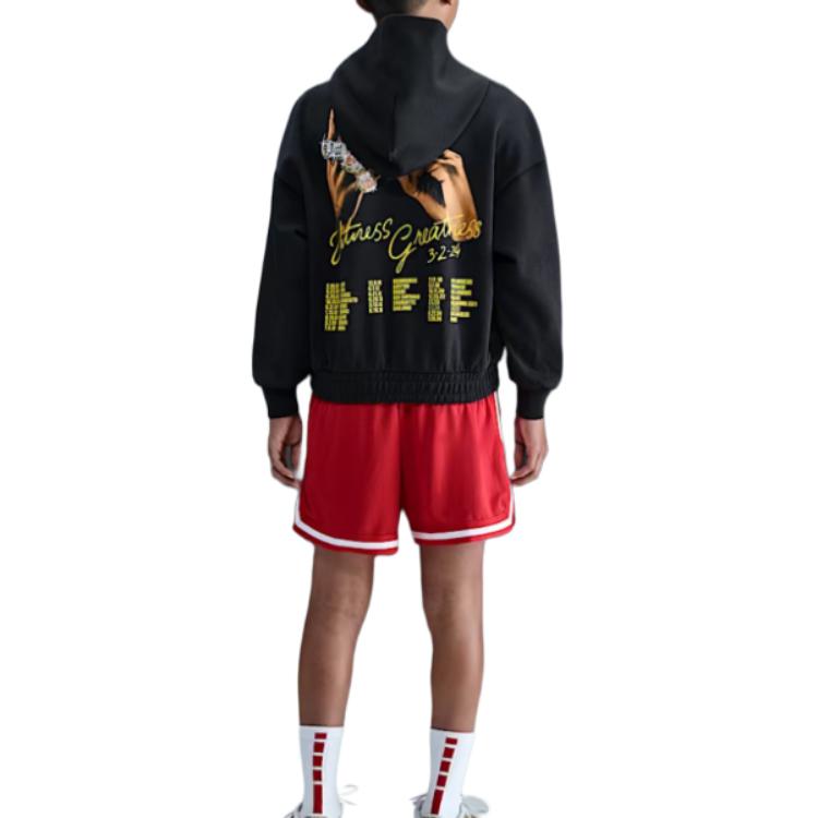 Толстовка FW25 LeBron James Kids' Nike, серо-черный/ярко-желтый — фото 3