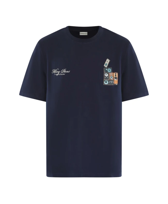 

Футболка с изображением стены с динамиком, синяя Filling Pieces, синий