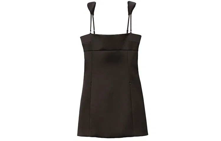 Платье без рукавов женское black с квадратным вырезом, средней длины Alexander Wang