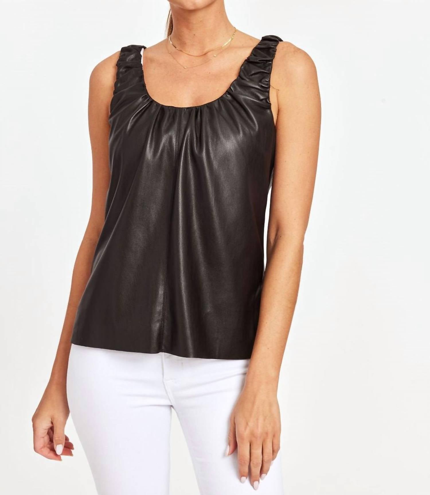 

Кожаная майка Living In Black DOLCE CABO