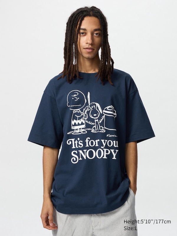 

Футболка с графическим принтом Peanuts ut Uniqlo, синий