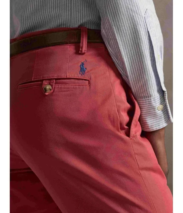 Брюки чинос Bedfort slim fit Polo Ralph Lauren, малиновый — фото 4