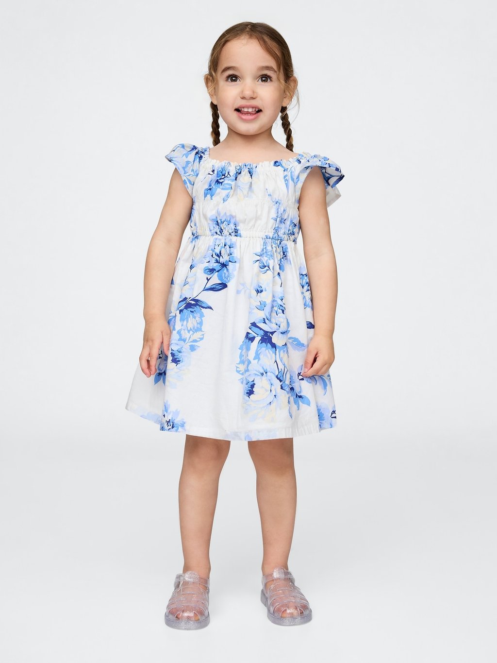 

Повседневное платье CAP SLEEVE FLORAL DRESS GAP, синий