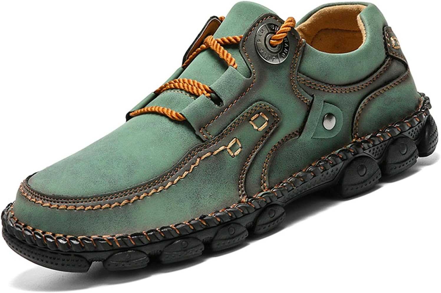 

Мужские кожаные туфли Optigard с ручной прострочкой, повседневные, удобные, на шнуровке, для вождения и ходьбы, модные кроссовки для улицы, деловые и классические туфли, зеленый