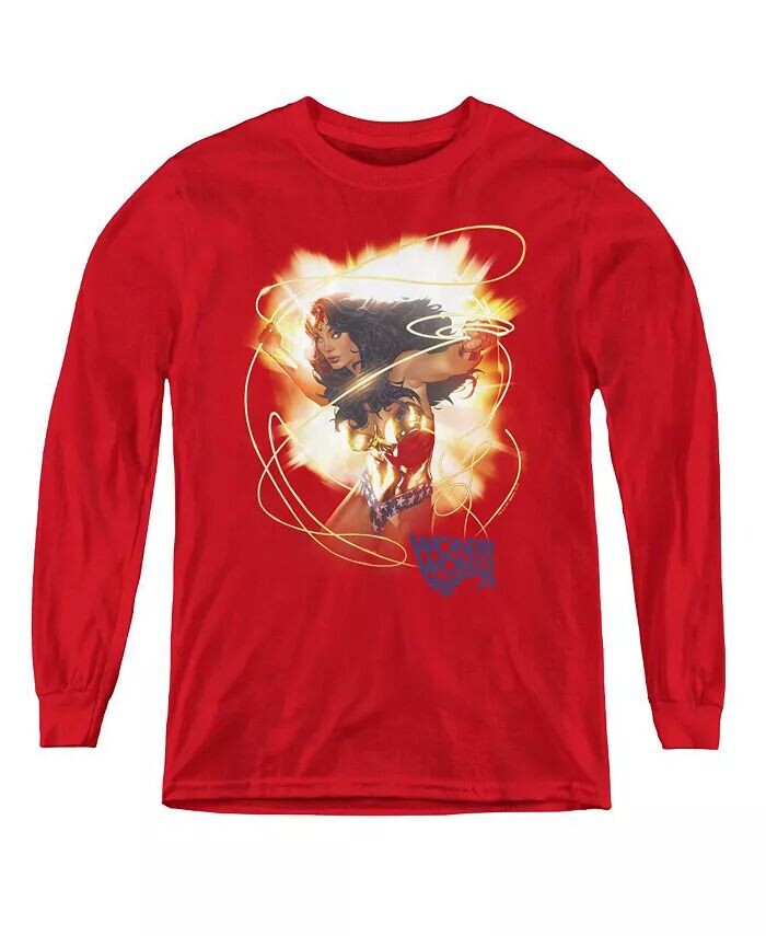 

Молодежные толстовки с длинным рукавом 75th Burst Wonder Woman, красный