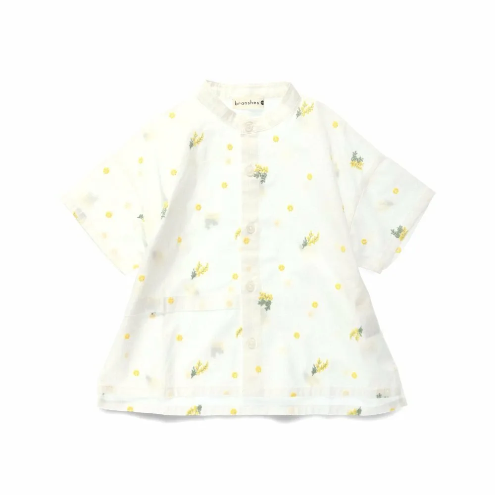 Рубашка с вышитым рукавом 5/8 "Мимоза" Branshes, off white — фото 2