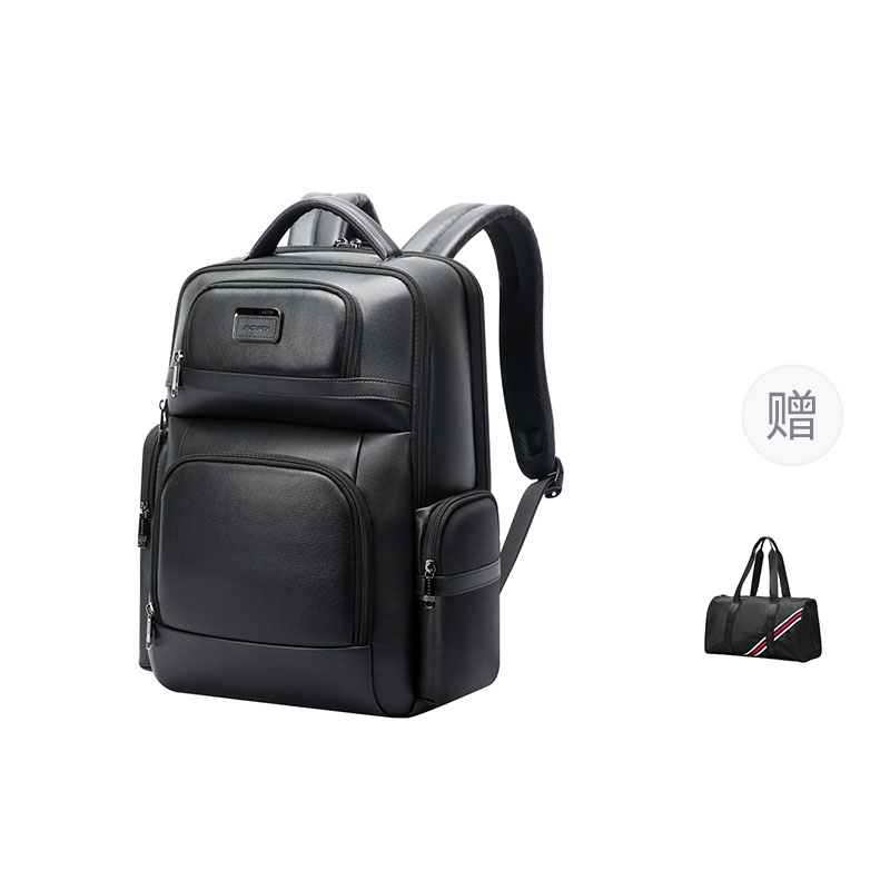 

BOPAI Кожаный рюкзак с тканевой подкладкой мужской черный, Black 61-131601 (Comes with 32-123381)