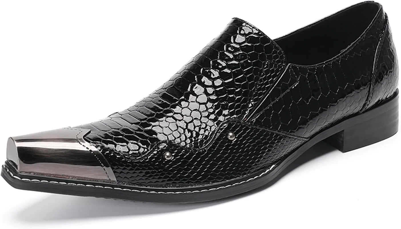 Туфли Shoes, Breathable Leather Shoes, Handmade Comfort Shoes with Metal Cap for Party, Leisure, Night Club and Business HGTREDPK, Black