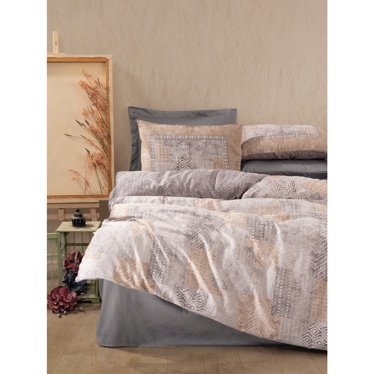 

Комплект постельного белья Cotton Box Satin Line Amentes Grey