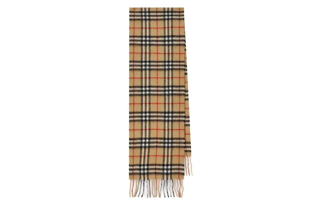 

Шарф женский Burberry Checked Fringed, коричневый