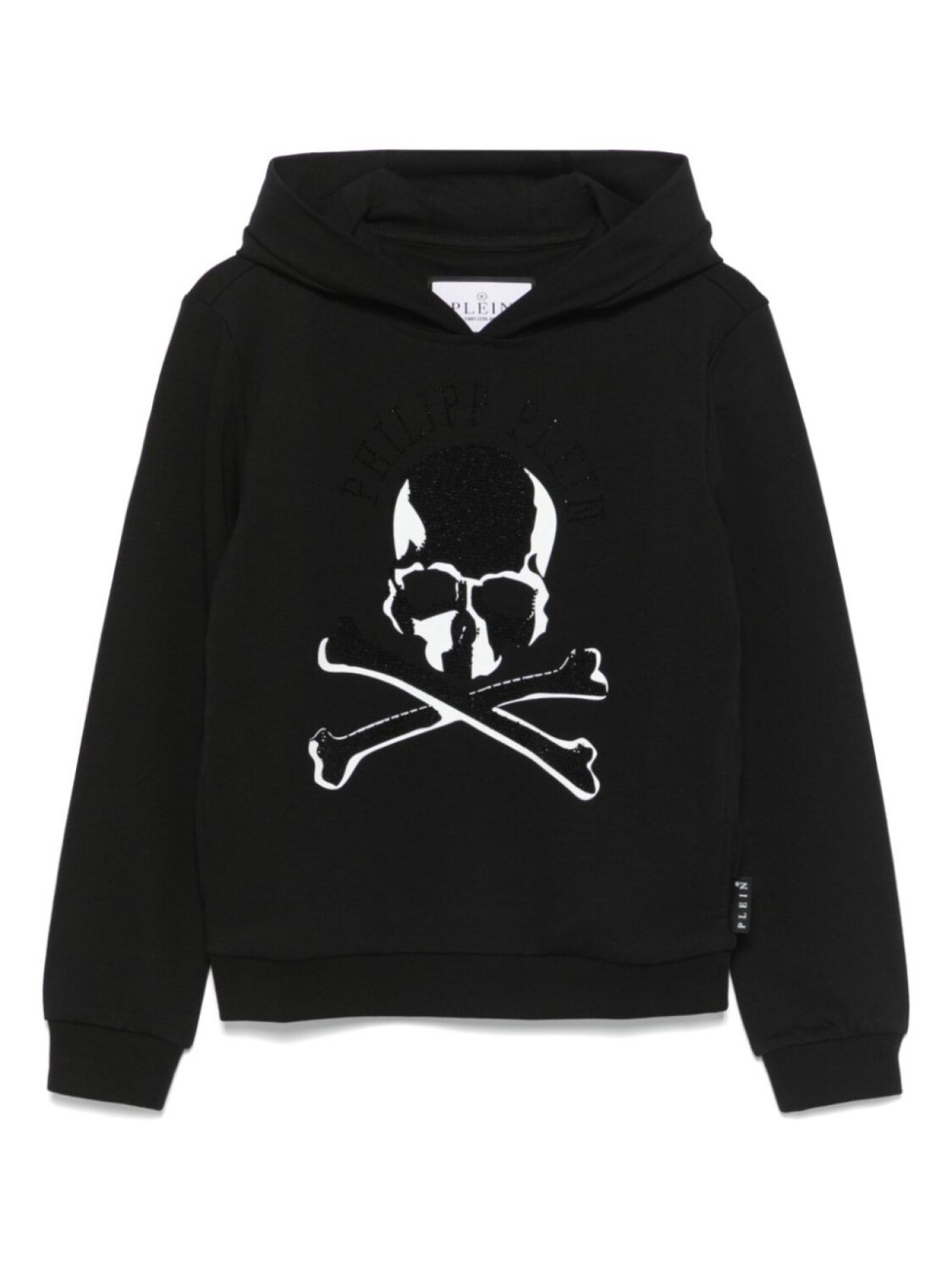 

Толстовка с капюшоном и логотипом из страз Philipp Plein Junior, черный
