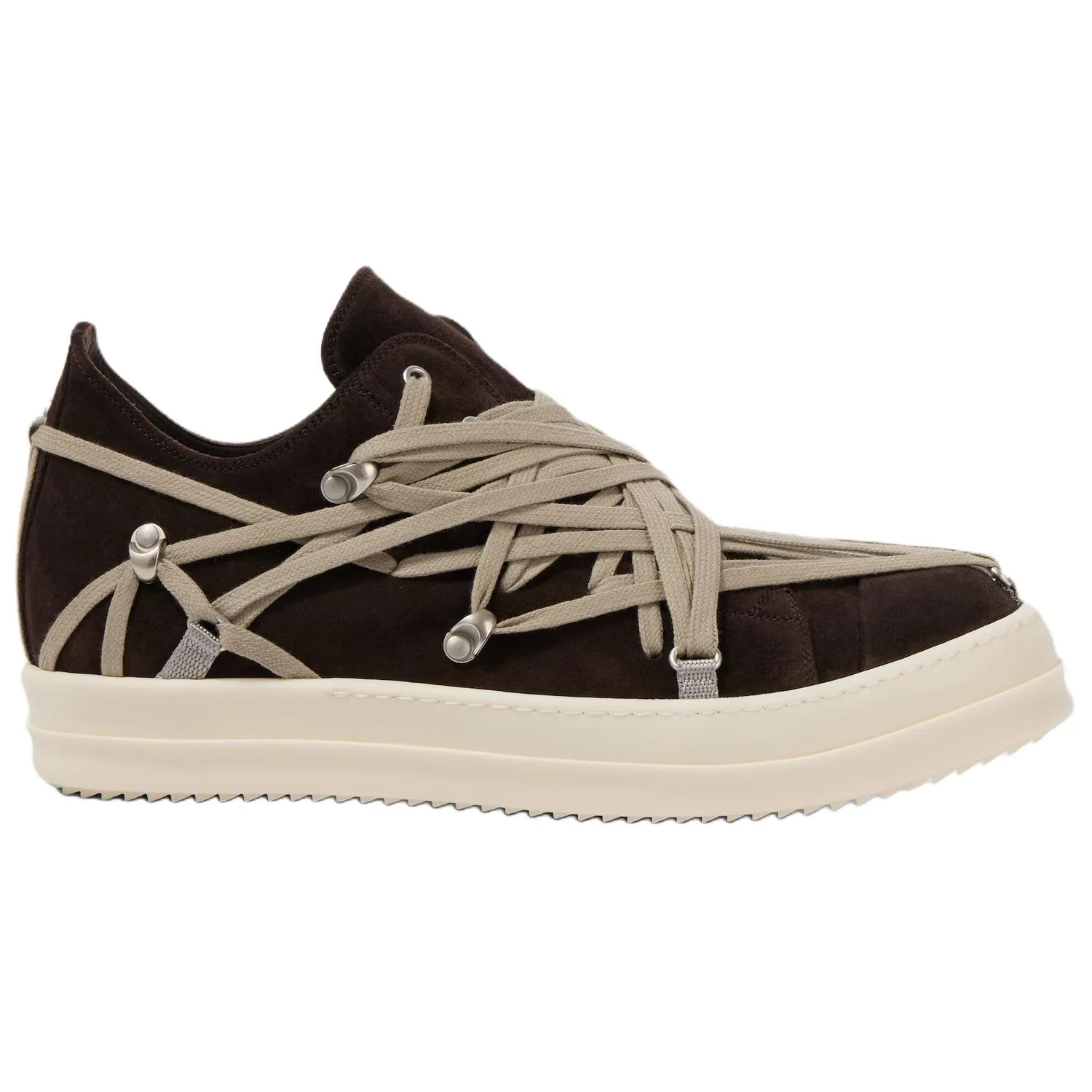 RICK OWENS Кроссовки RO Megalace Suede Low top мужские коричневые — фото 3