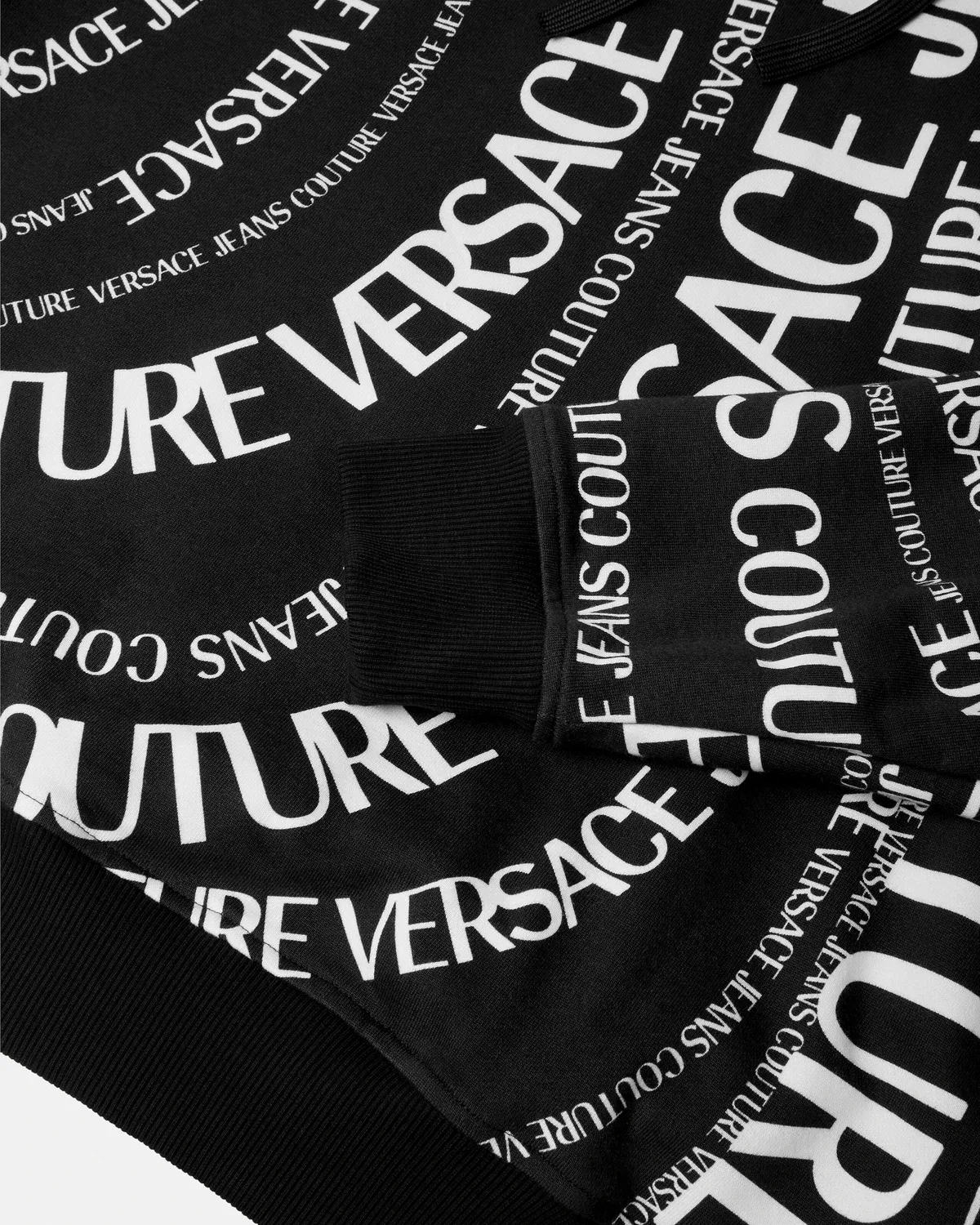 Худи из хлопкового джерси с принтом VERSACE, черный — фото 4