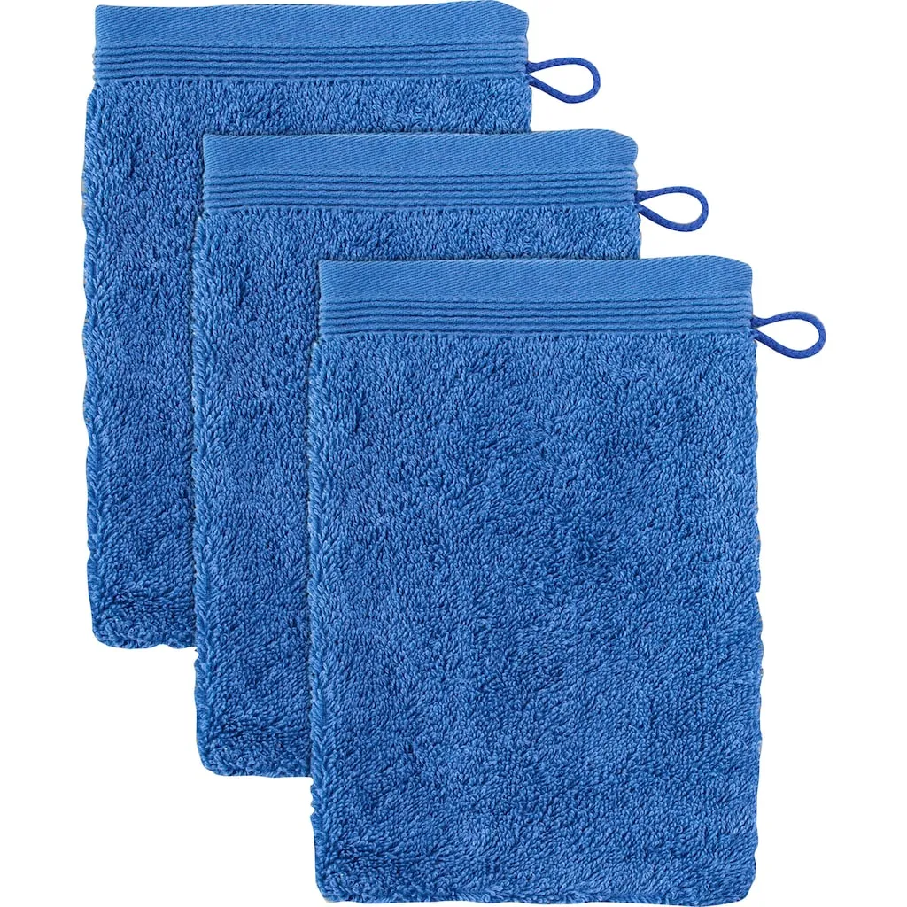 

Мочевая варежка для умывания Superwuschel Набор варежек для умывания с бордюром, 100% хлопок премиум-класса, мягкая Möve, Cornflower