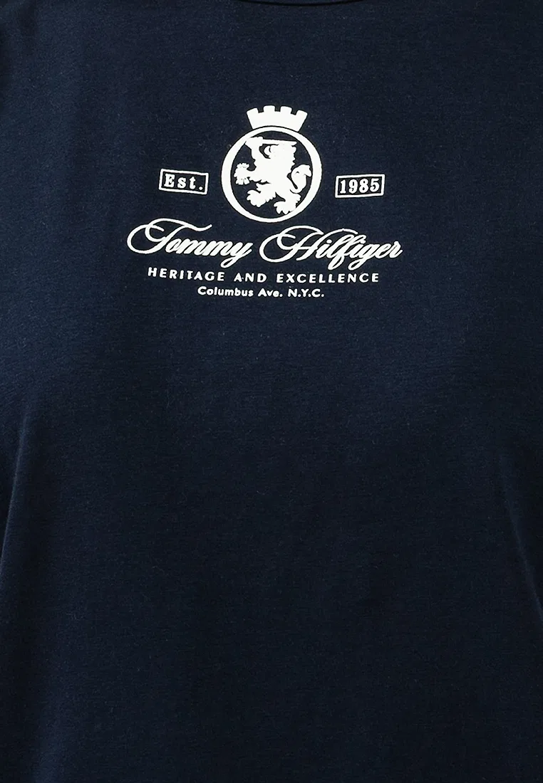 Футболка, слим, с коротким рукавом, Tommy Hilfiger, темно-синий — фото 3