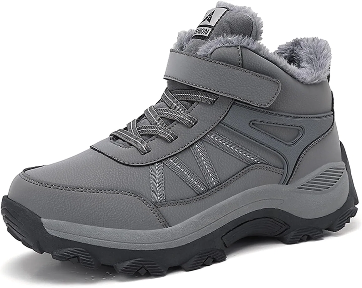 Мужские зимние ботинки Snow Boots - зимние ботинки на подкладке из плюша с бархатной вставкой, толстой подошвой, водонепроницаемые, с коротким голенищем, удобные зимние ботинки, нескользящая зимняя обувь для улицы 2025 года Qzeanxy, A01 Grau