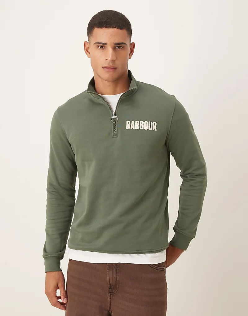 

Толстовка Barbour Cotes с застежкой-молнией на половину длины, цвет тимьян