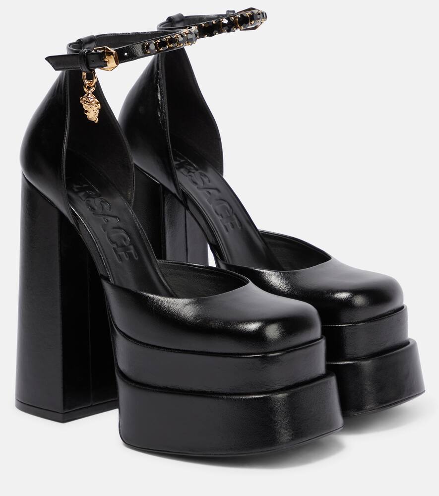 Кожаные туфли на платформе Medusa Aevitas Versace