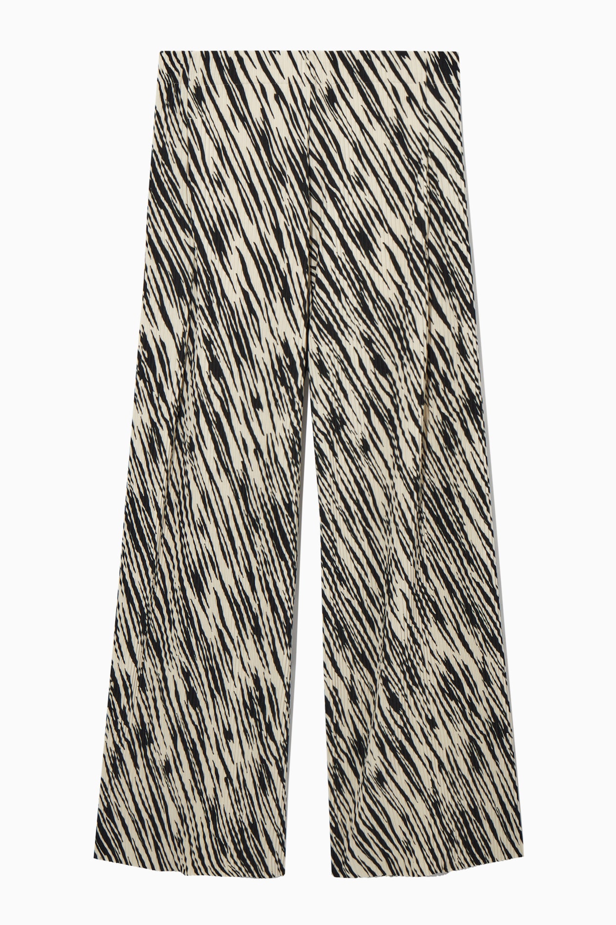 

Плиссированные широкие брюки COS, цвет Beżowy/Zebra